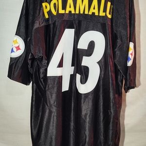 NFL Pittsburgh Steelers Troy Polamalu Black Gold Jersey Mens Extra Large XL
